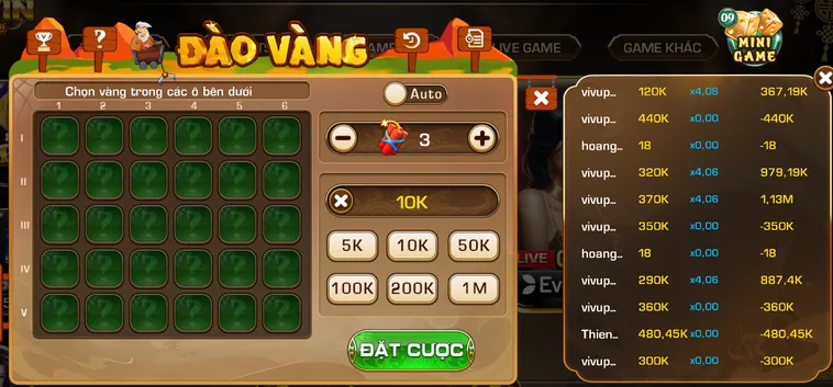 Chinh Phục Mỏ Vàng Bí Ẩn Tại Minigame Đào Vàng iWin Club Đẳng Cấp